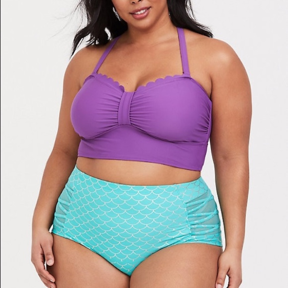 Torrid Little Mermaid Purple Wireless Bikini Top